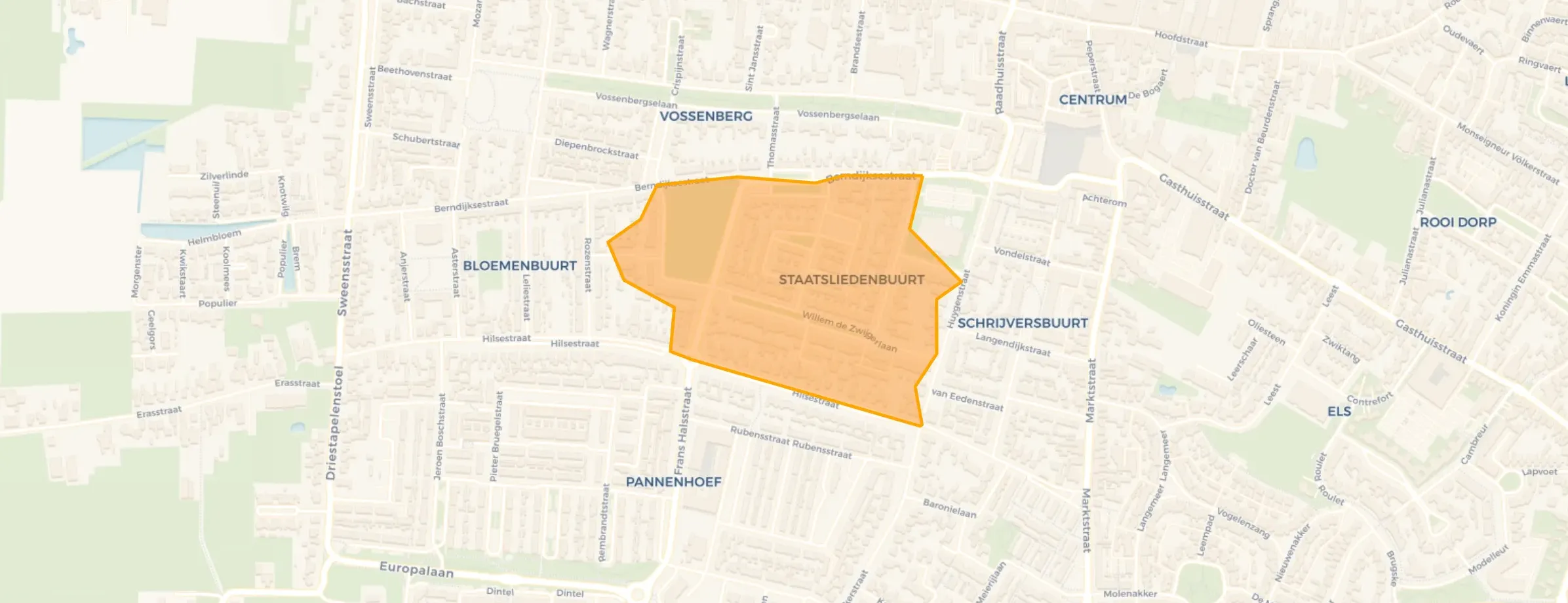 Kaart van Staatsliedenbuurt