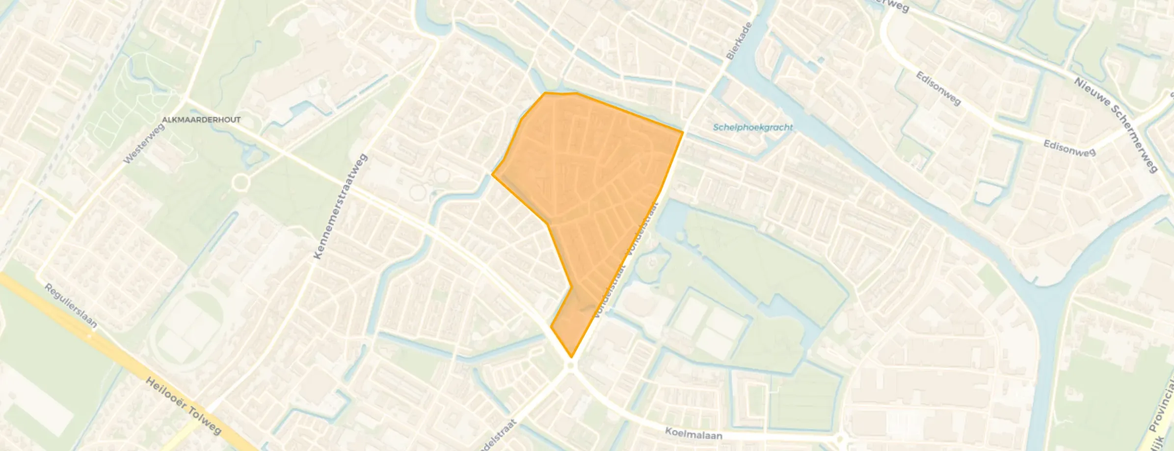 Kaart van Staatsliedenkwartier en Landstraten
