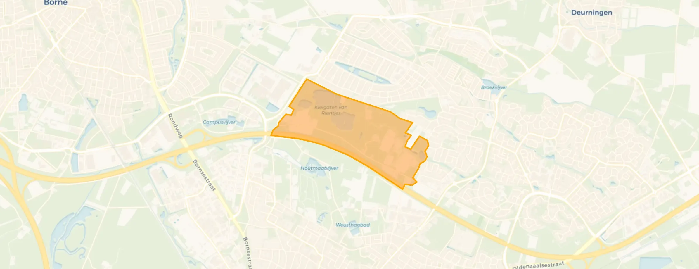 Kaart van Stadspark Weusthag-Noord