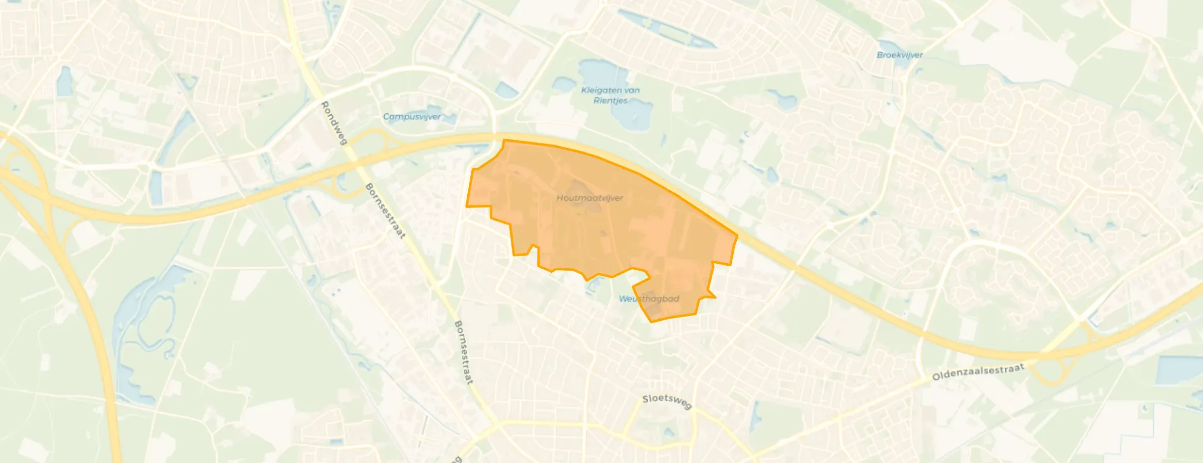 Kaart van Stadspark Weusthag-Zuid