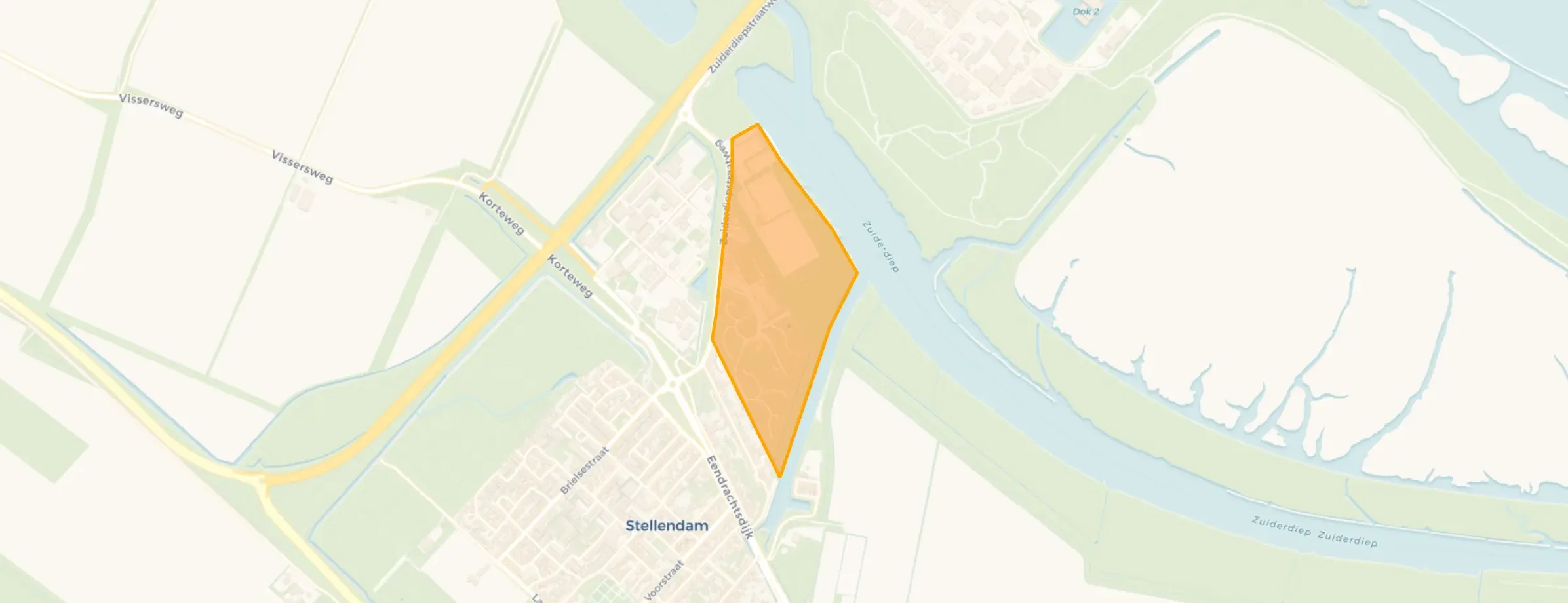 Kaart van Stellendam zuiderdiep
