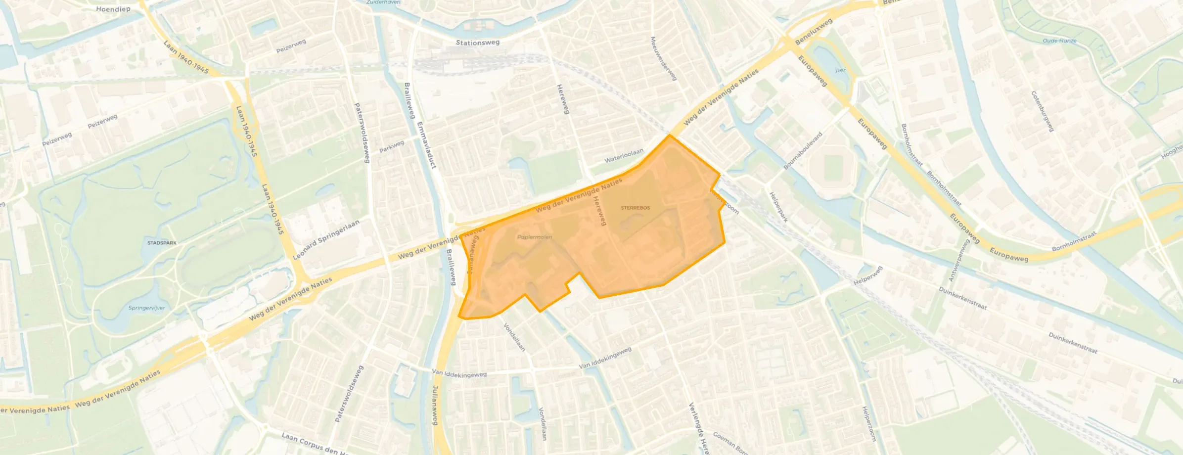 Kaart van Sterrebosbuurt