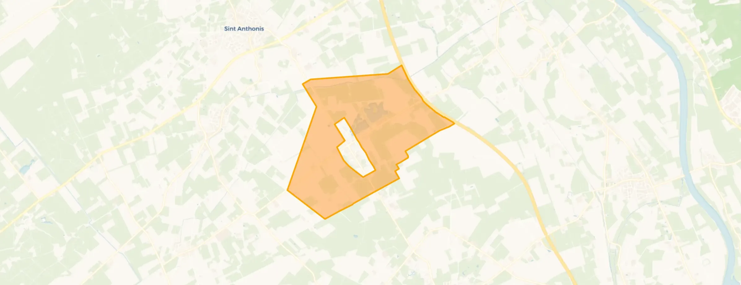Kaart van Stevensbeek buitengebied