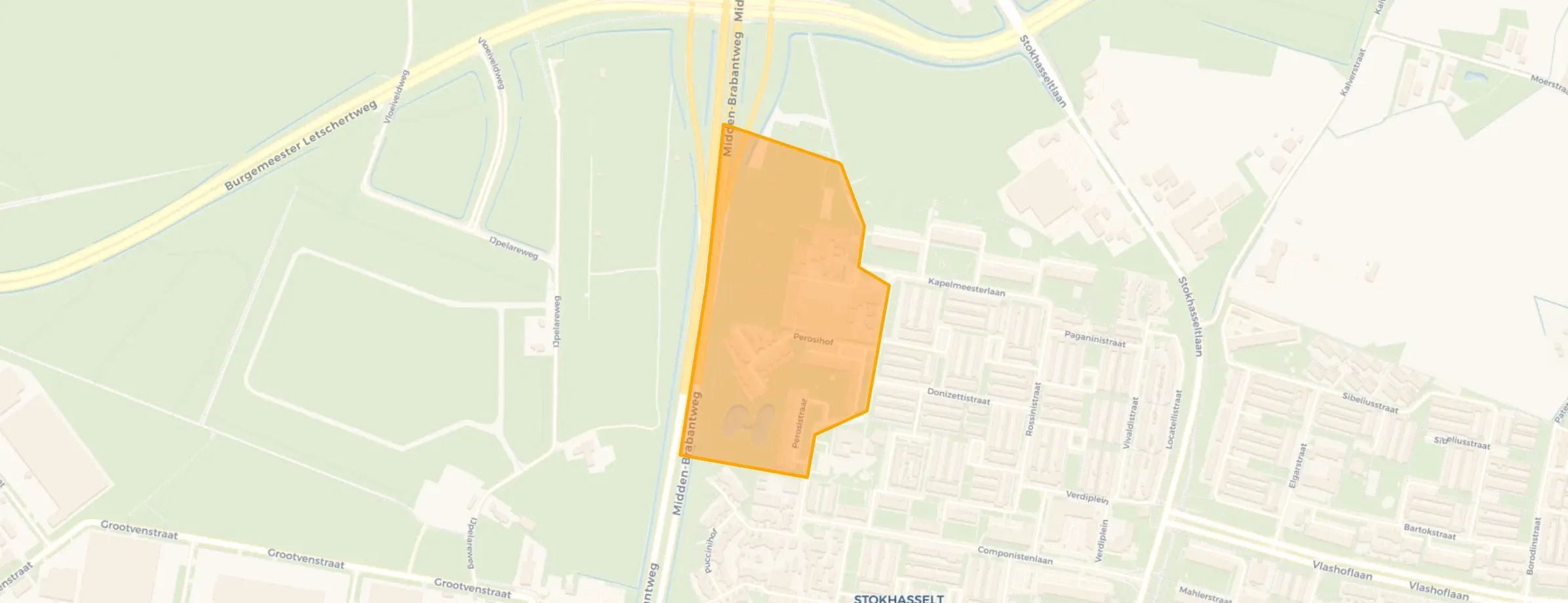 Kaart van Stokhasselt Noord-West