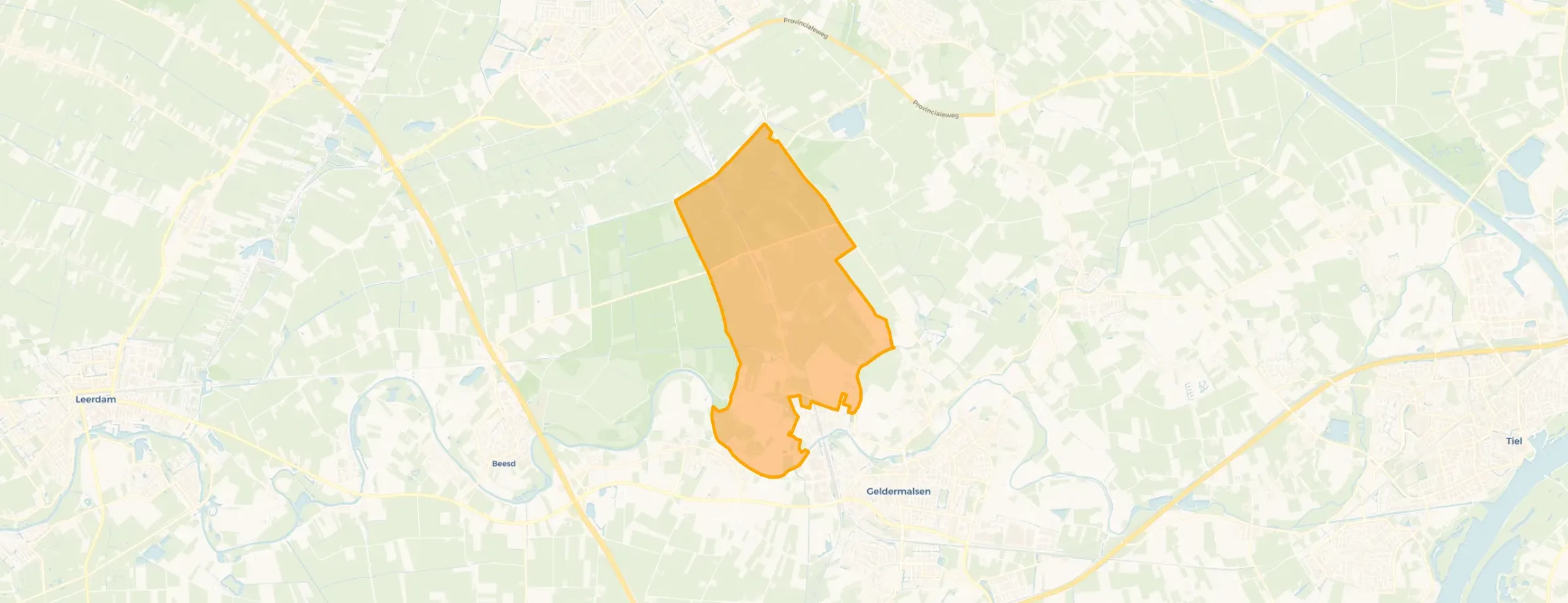 Kaart van Tricht en omgeving