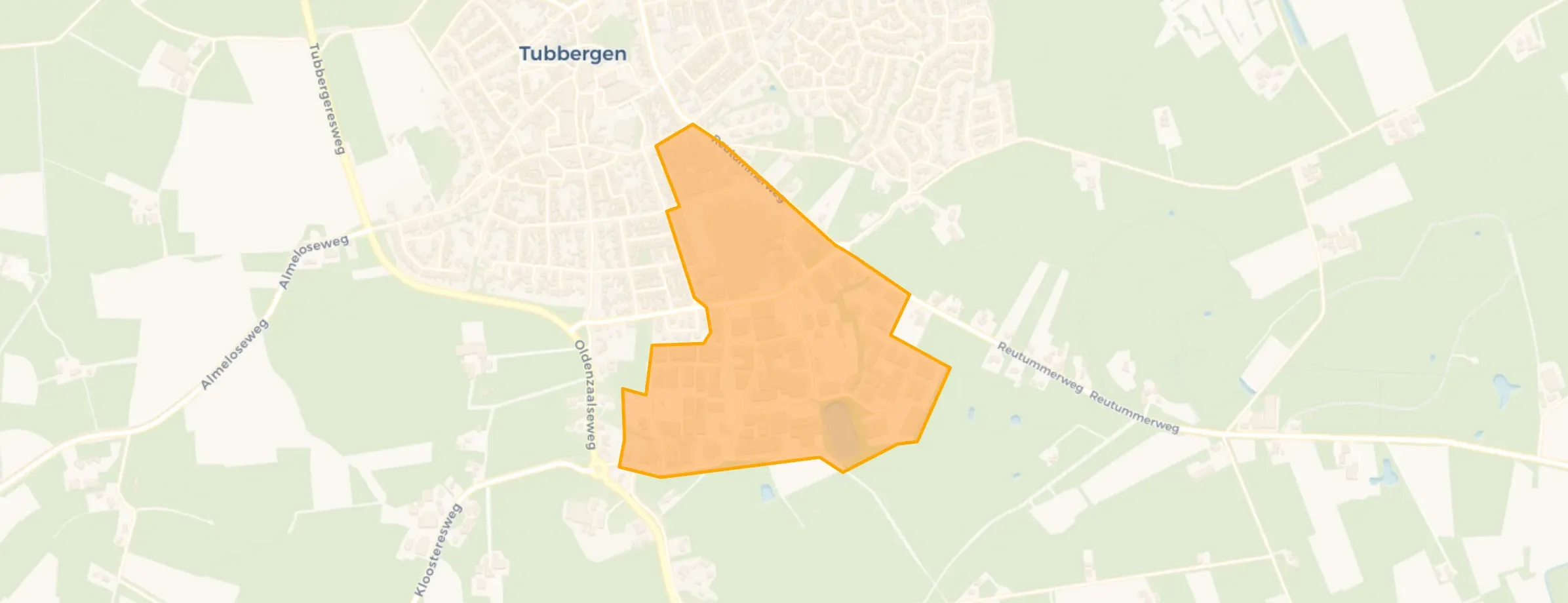 Kaart van Tubbergen industrie Boskamp