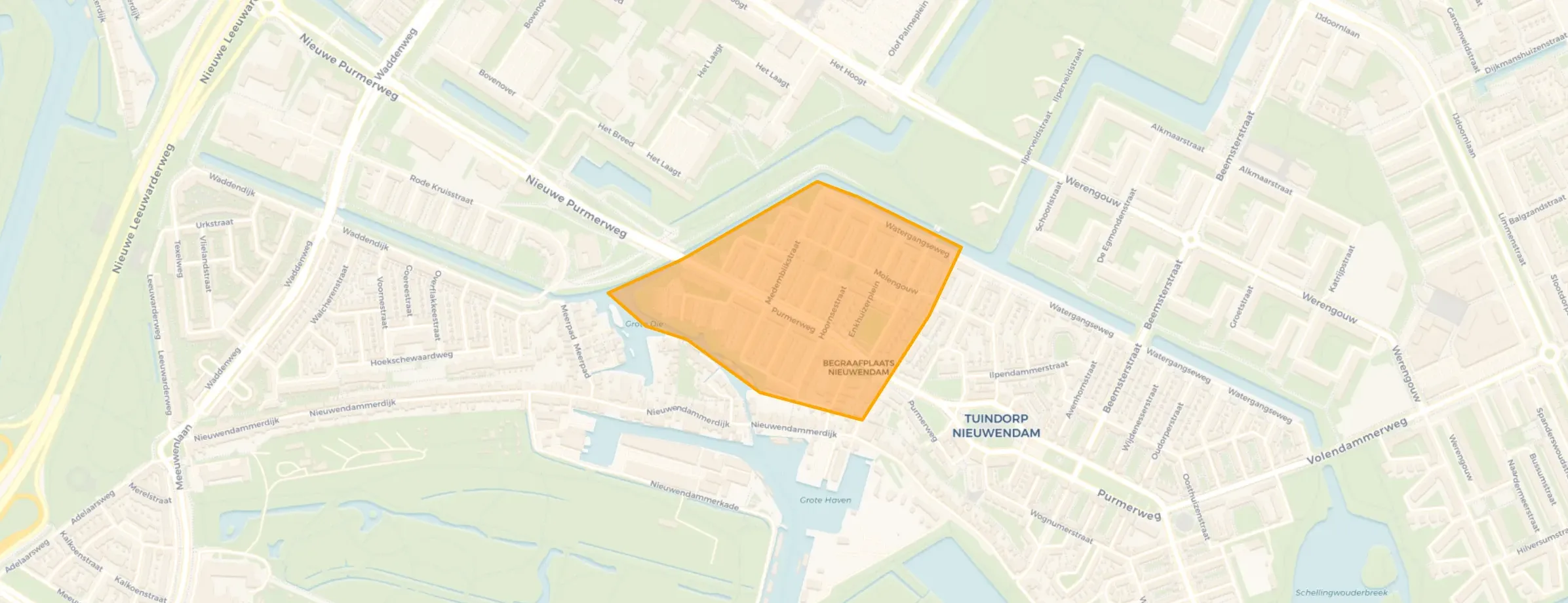 Kaart van Tuindorp Nieuwendam-West