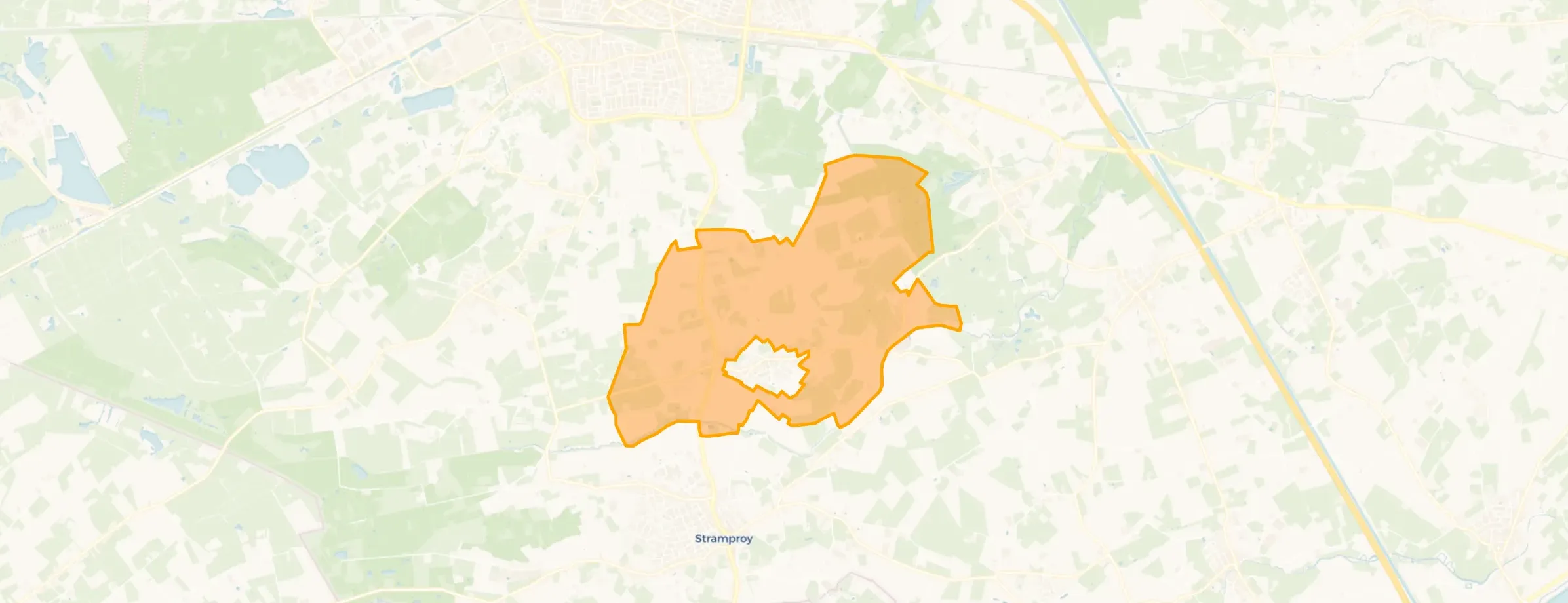 Kaart van Tungelroy buitengebied