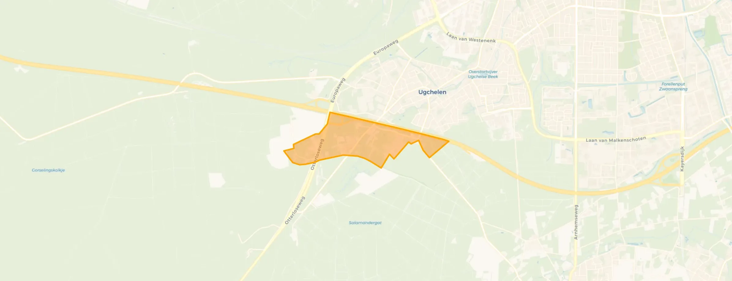 Kaart van Ugchelen-Zuid