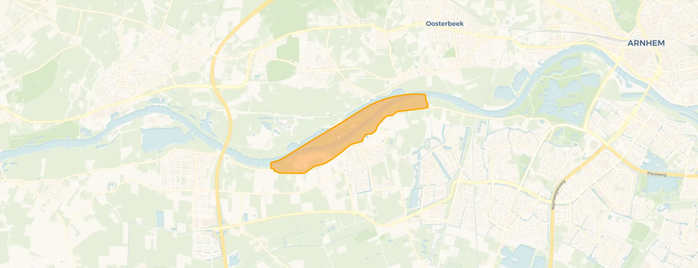 Kaart van Uiterwaarden Driel