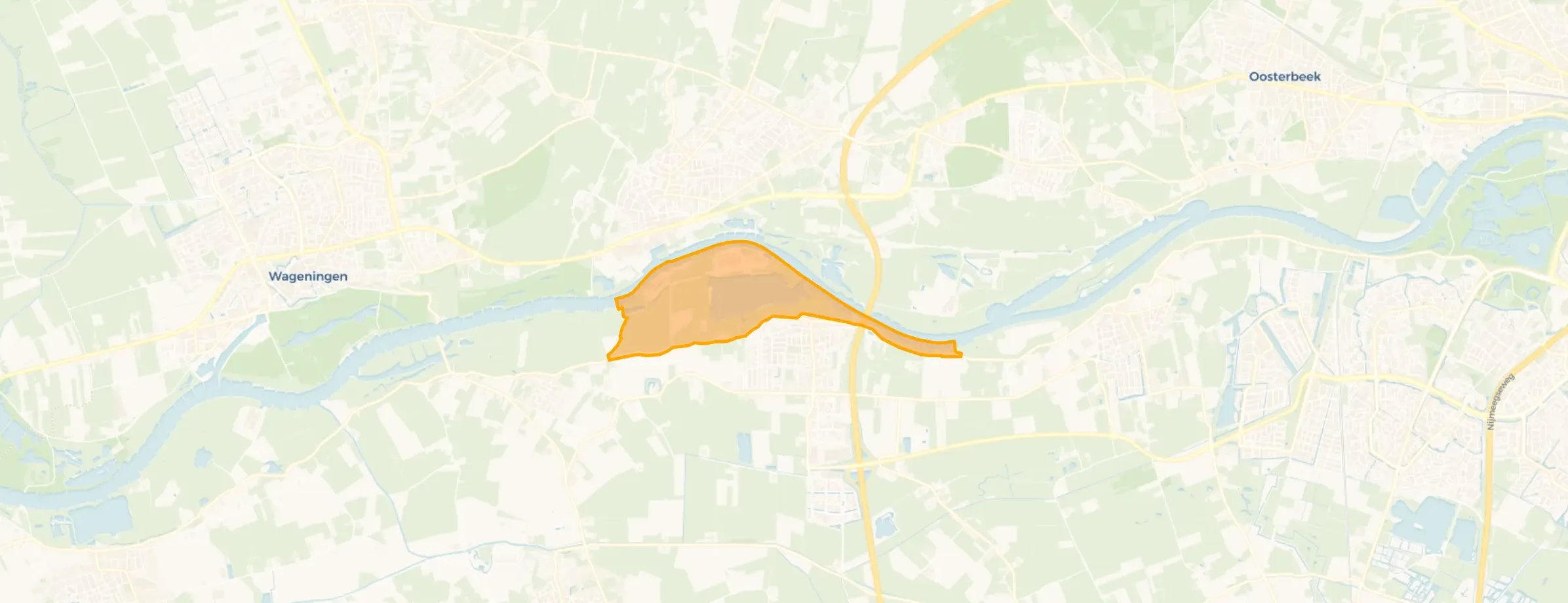 Kaart van Uiterwaarden Heteren