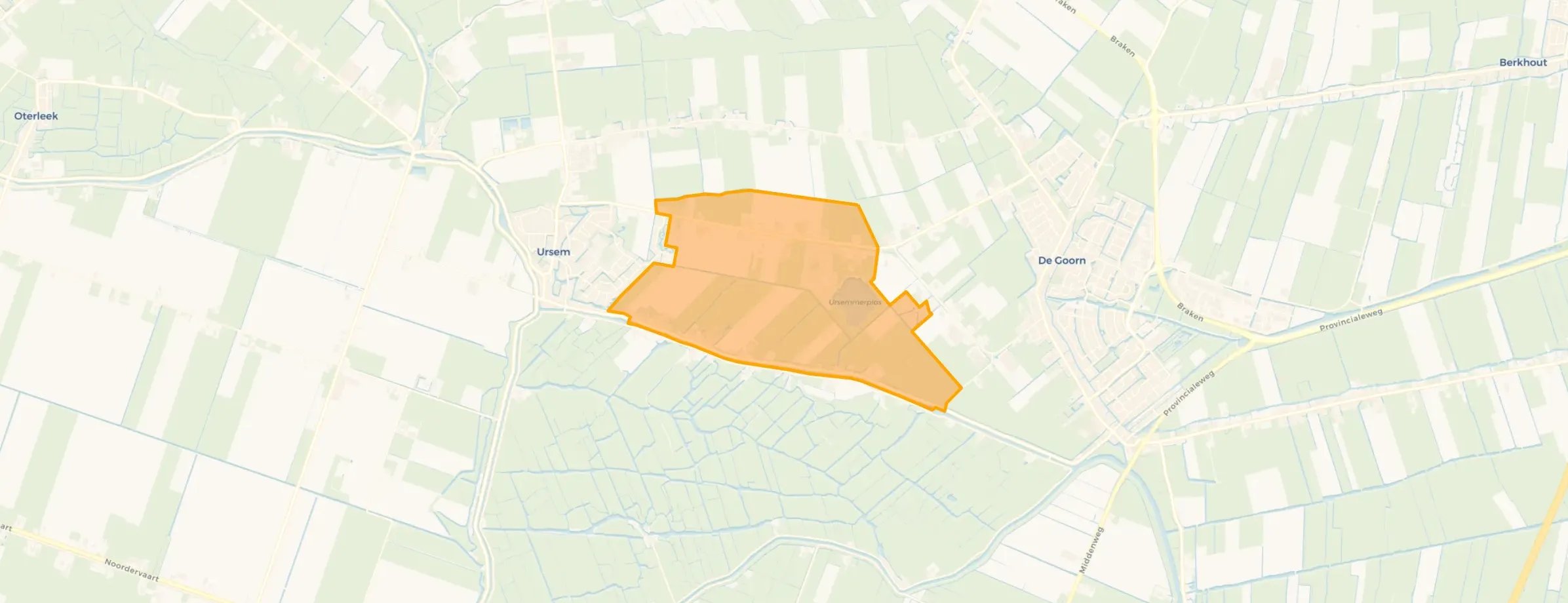 Kaart van Ursem Verspreide huizen Oost