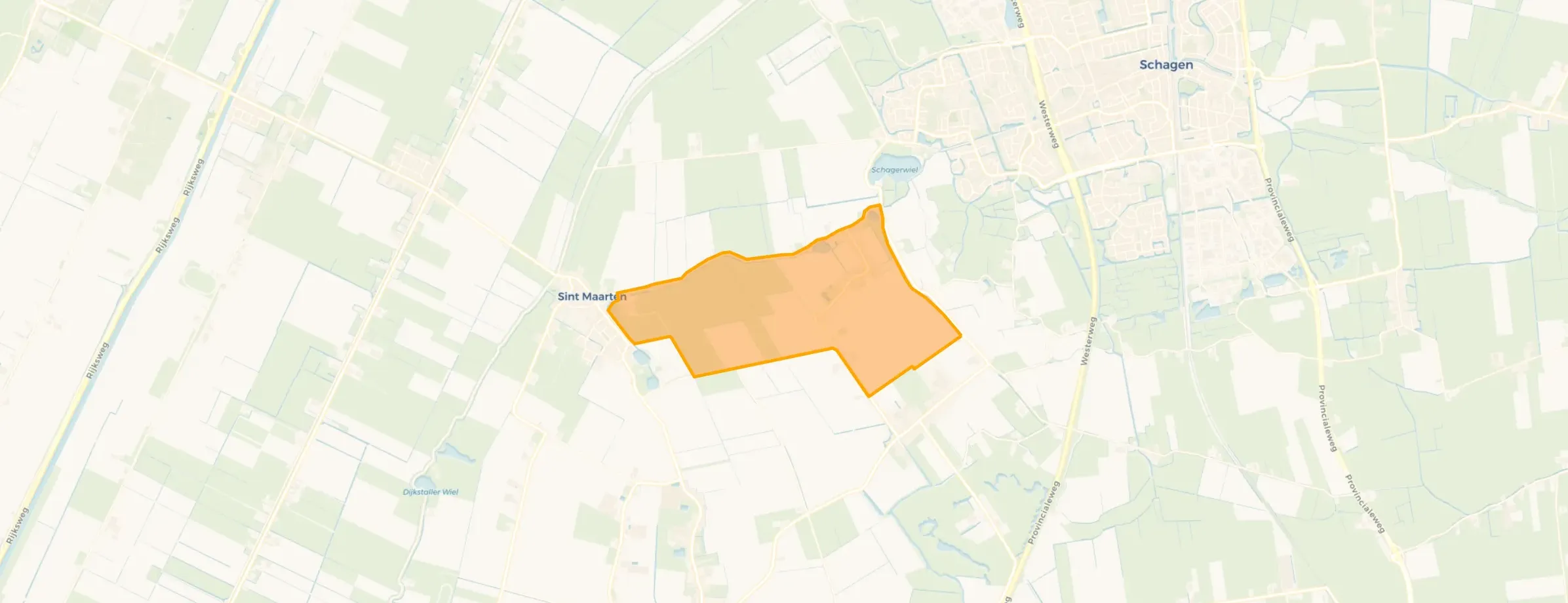 Kaart van Valkkoog en Buitengebied