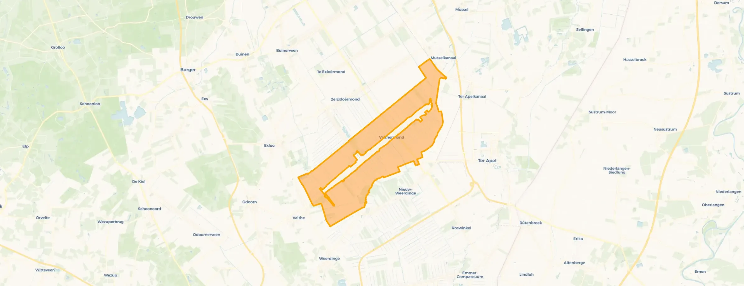Kaart van Valthermond Buitengebied