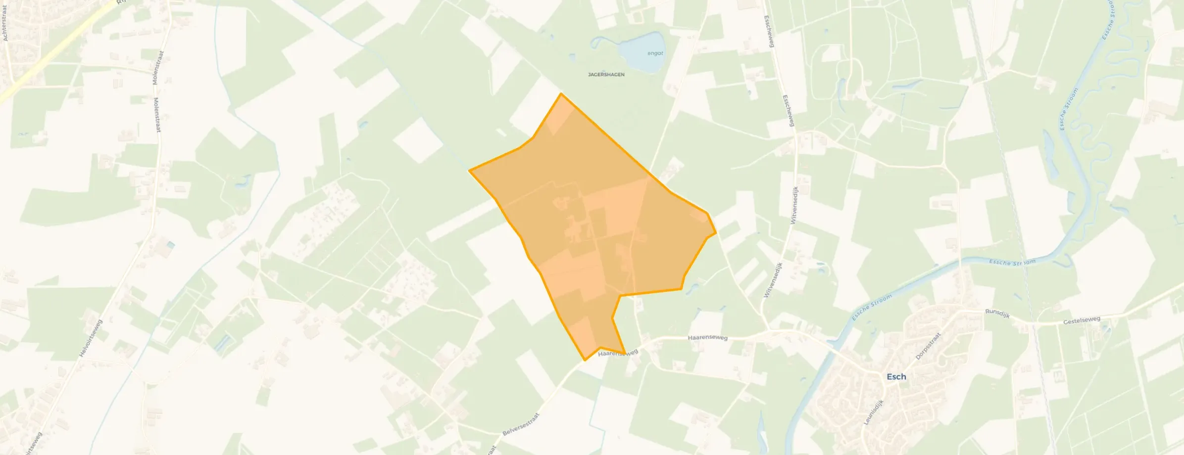 Kaart van Verspr huizen Schorvert en omgeving