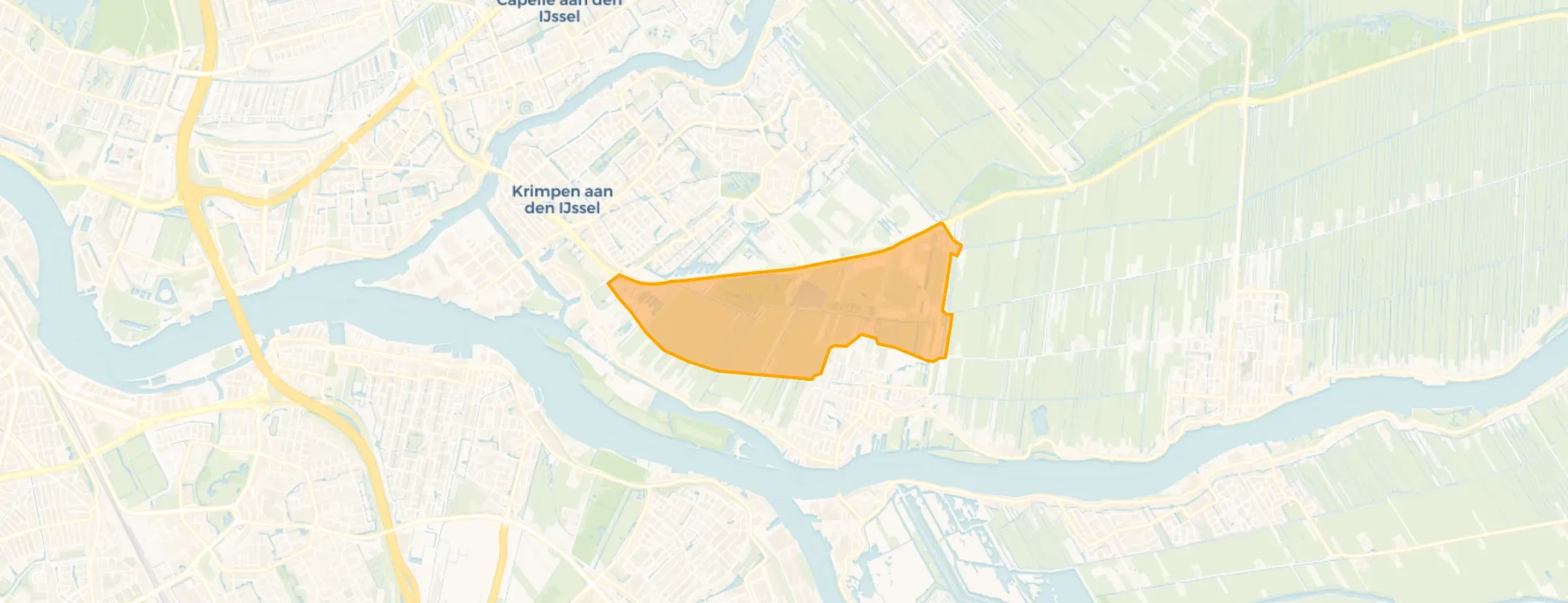 Kaart van Verspreide huizen Krimpen aan de Lek