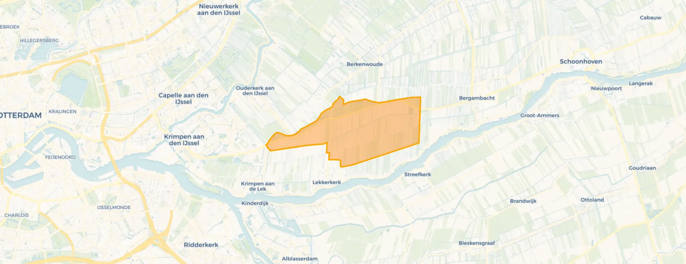 Kaart van Verspreide huizen Lekkerkerk