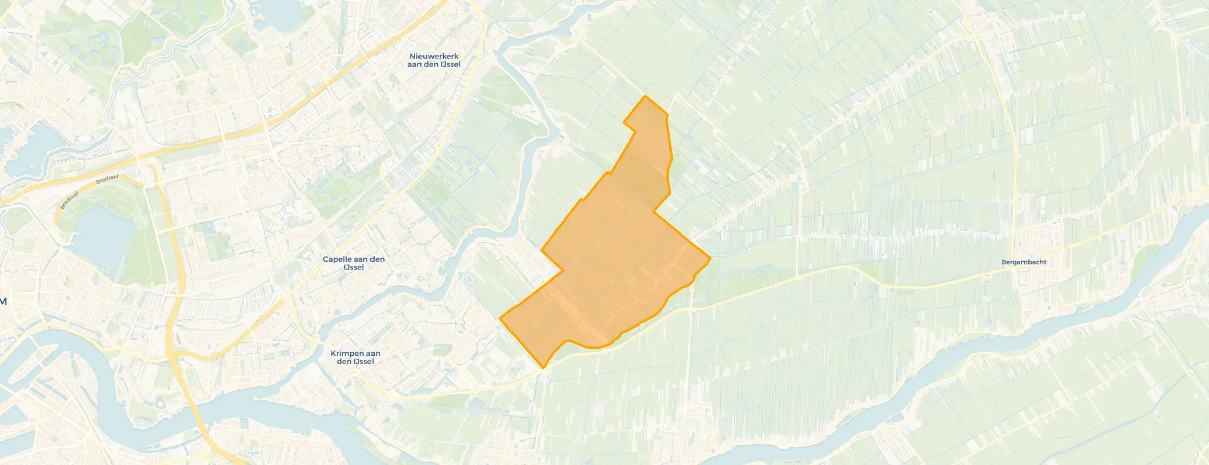 Kaart van Verspreide huizen Ouderkerk Oost