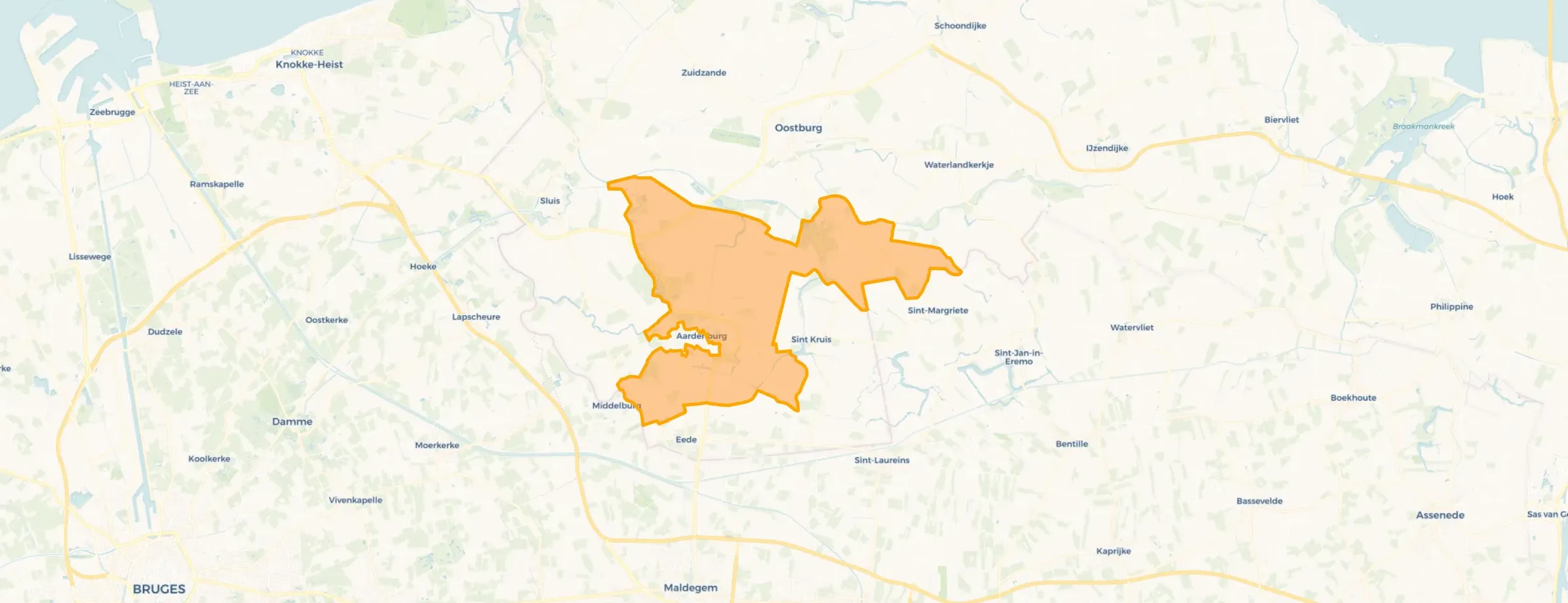 Kaart van Verspreide huizen Aardenburg