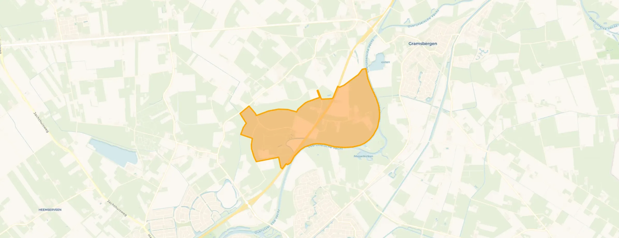 Kaart van Verspreide huizen Anevelde