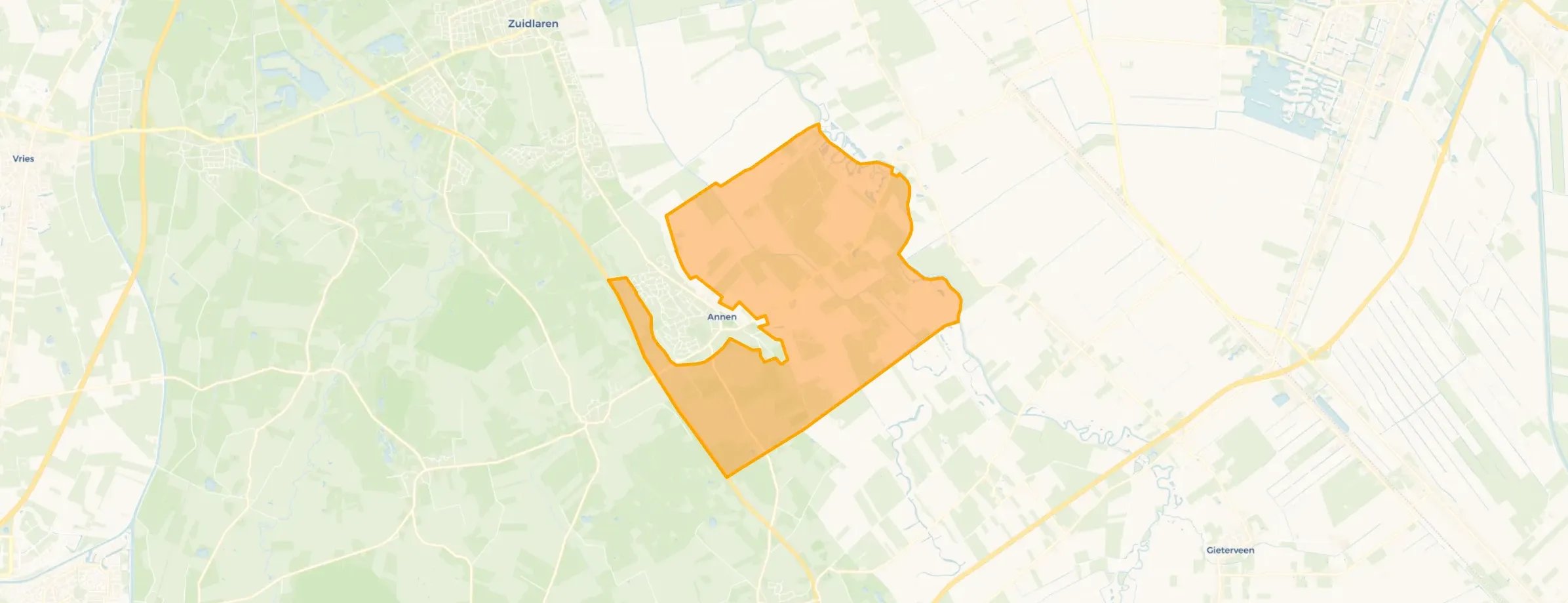 Kaart van Verspreide huizen Annen