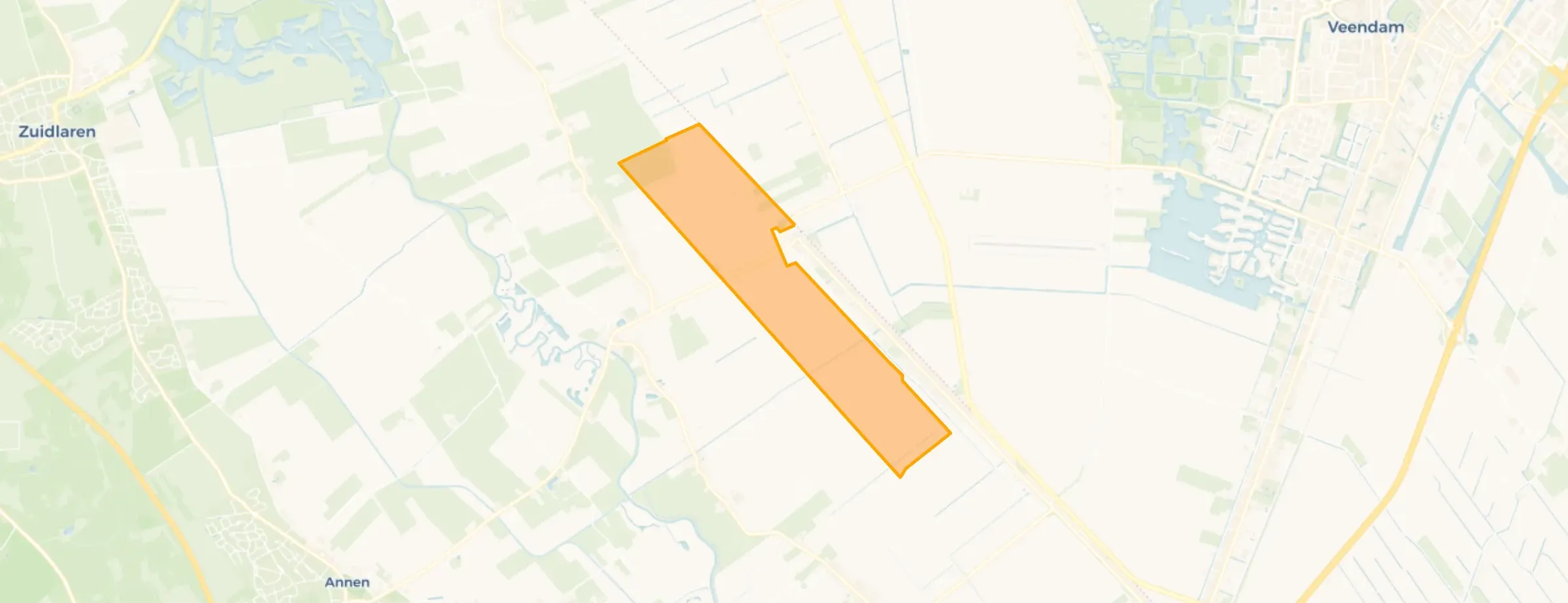 Kaart van Verspreide huizen Annerveenschekanaal