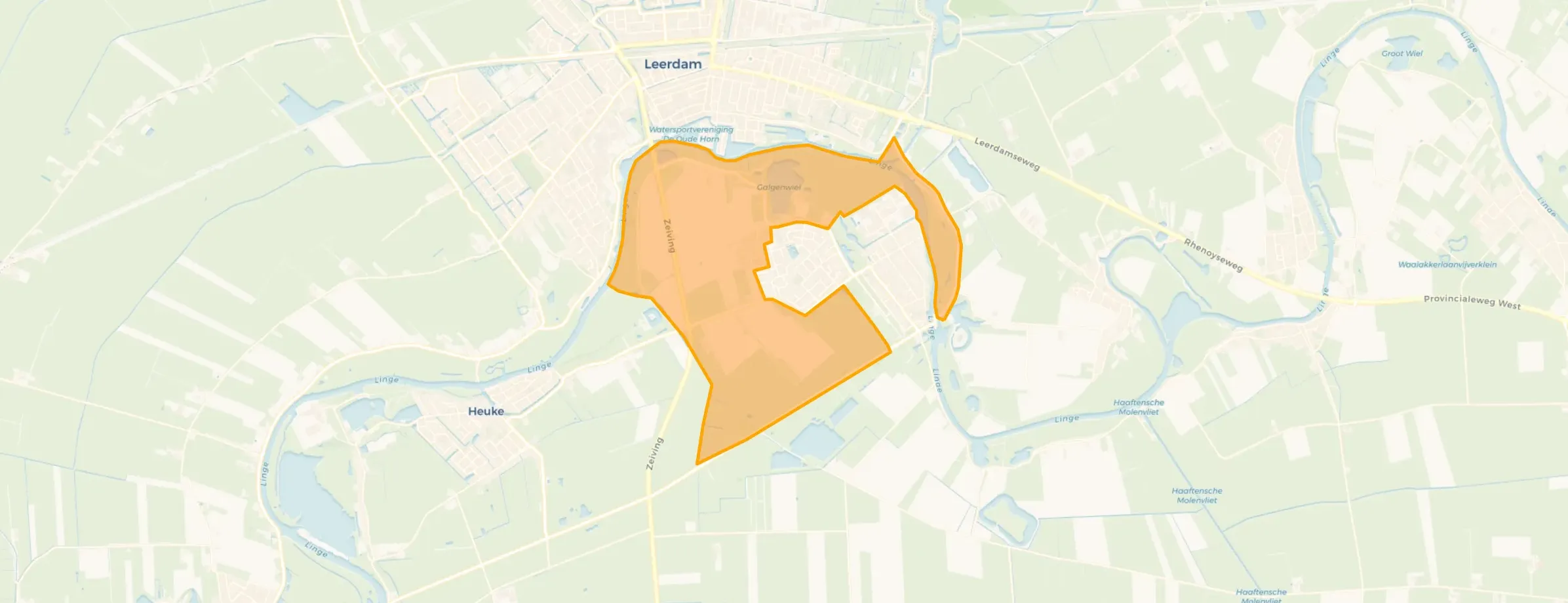 Kaart van Verspreide huizen Asperen