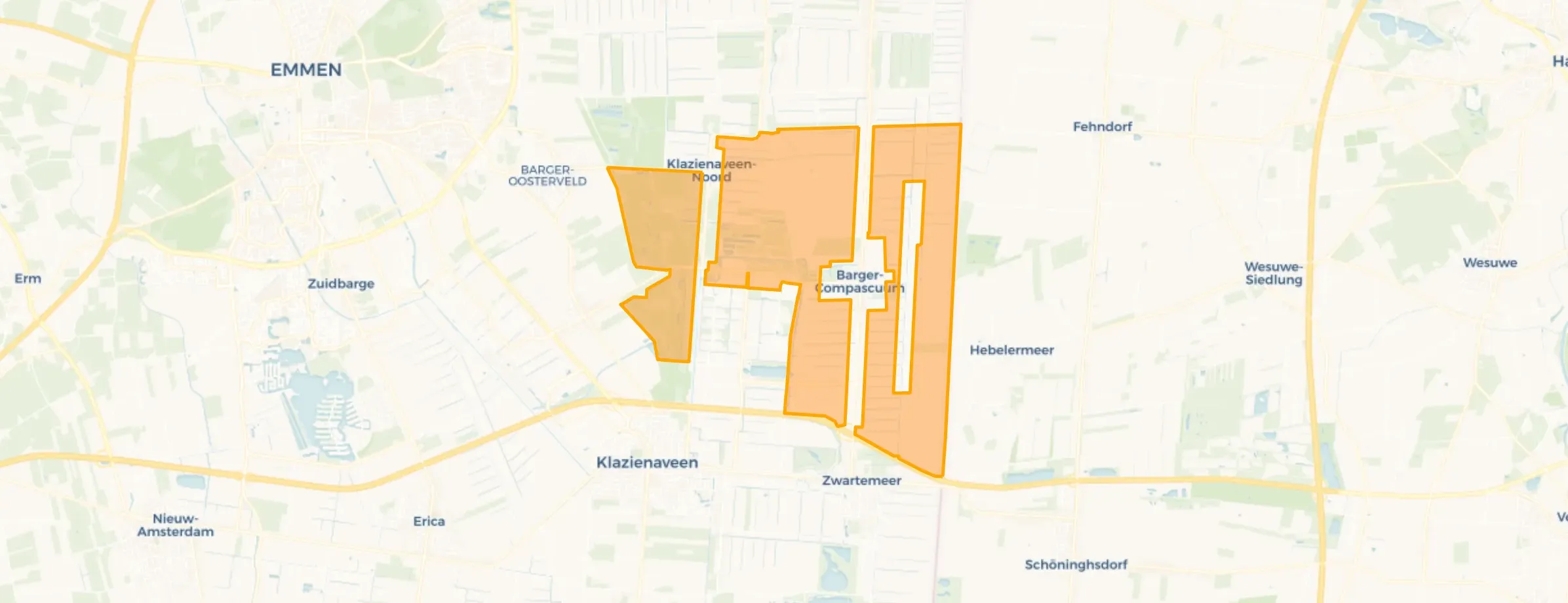 Kaart van Verspreide huizen Barger-Compascuum