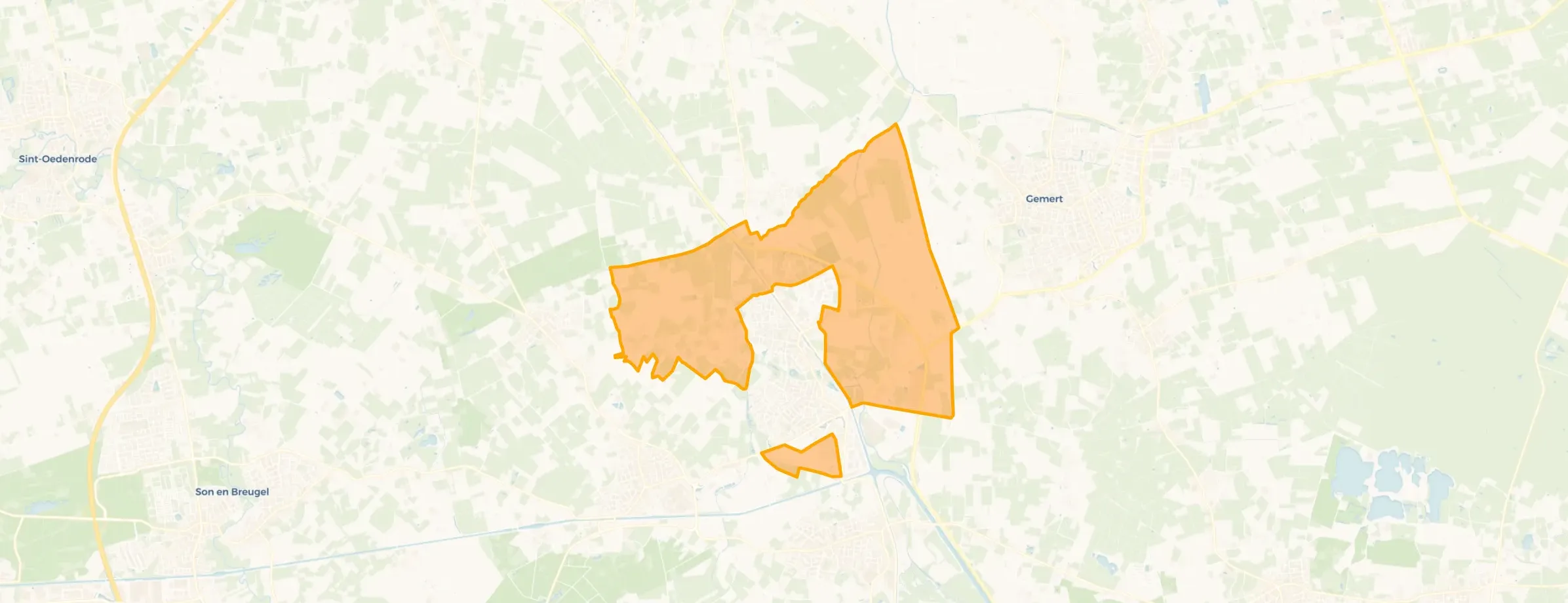 Kaart van Verspreide huizen Beek en Donk