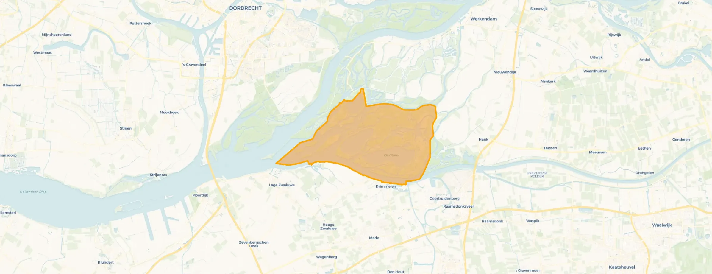 Verspreide huizen Biesbosch