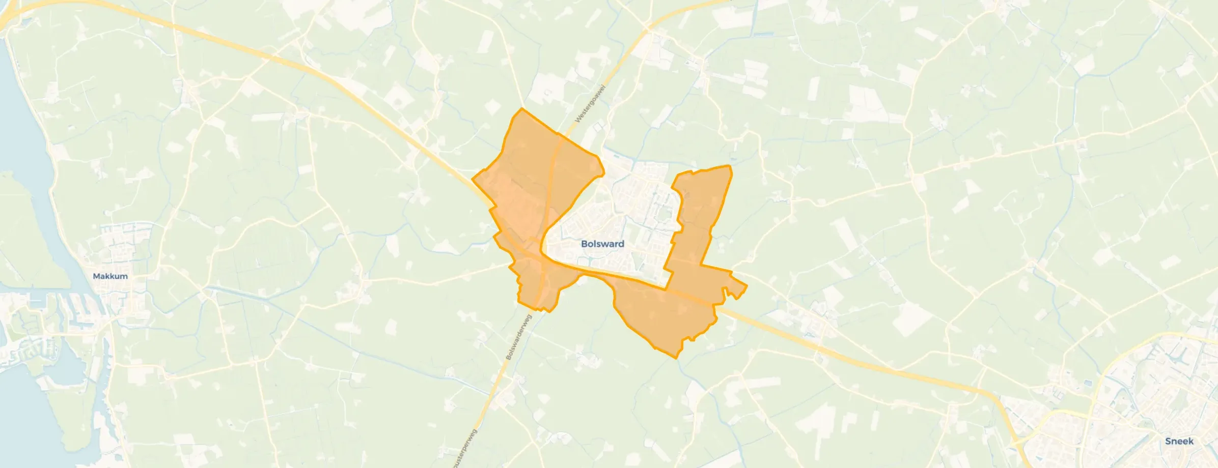 Buurt Verspreide huizen Bolsward, Bolsward