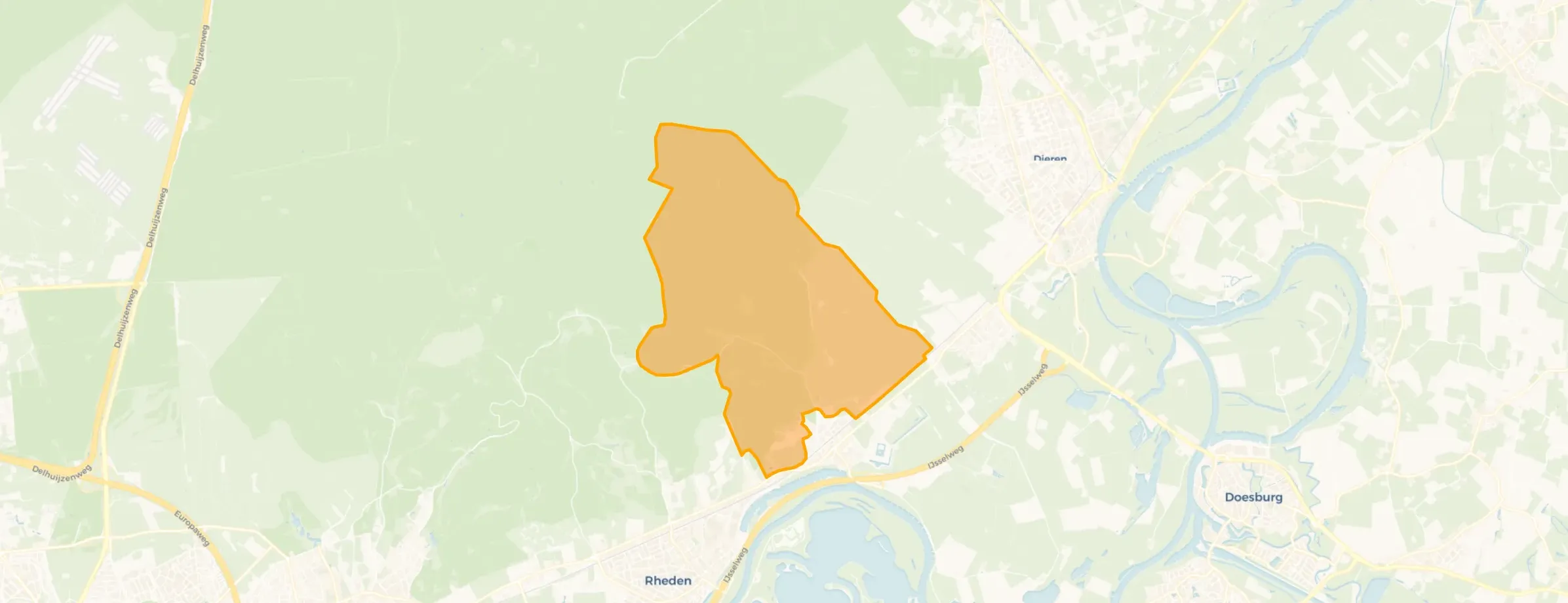 Kaart van Verspreide huizen bosgebied De Steeg
