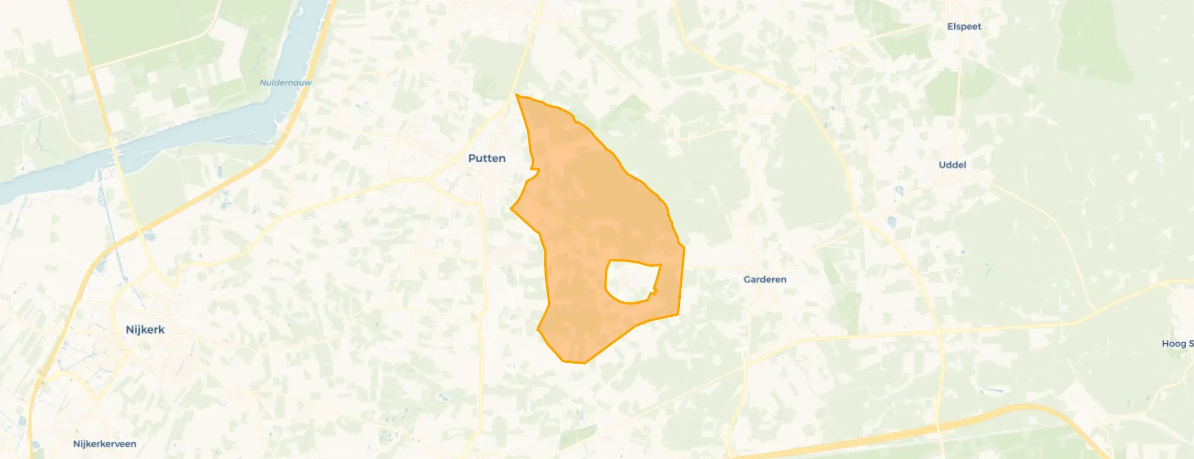 Buurt Verspreide huizen bosgebied, Putten