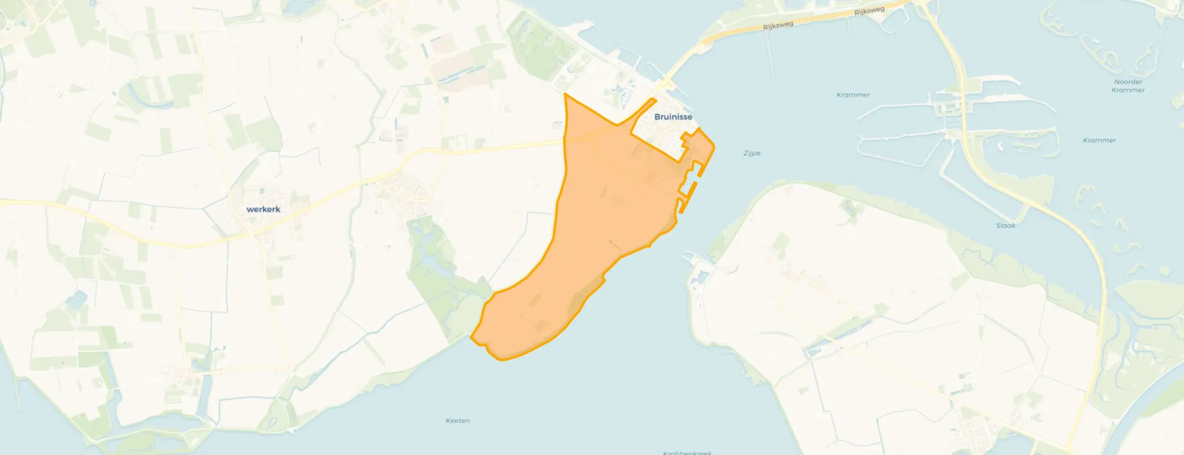 Kaart van Verspreide huizen Bruinisse