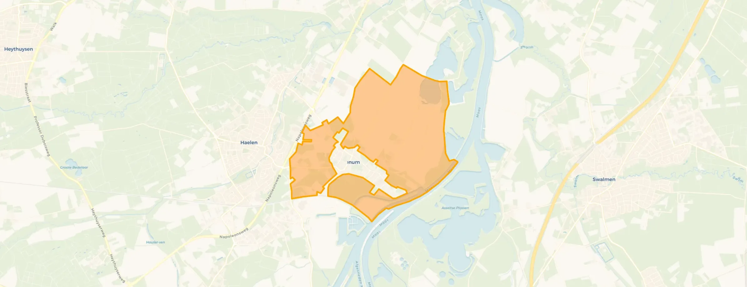 Kaart van Verspreide huizen Buggenum