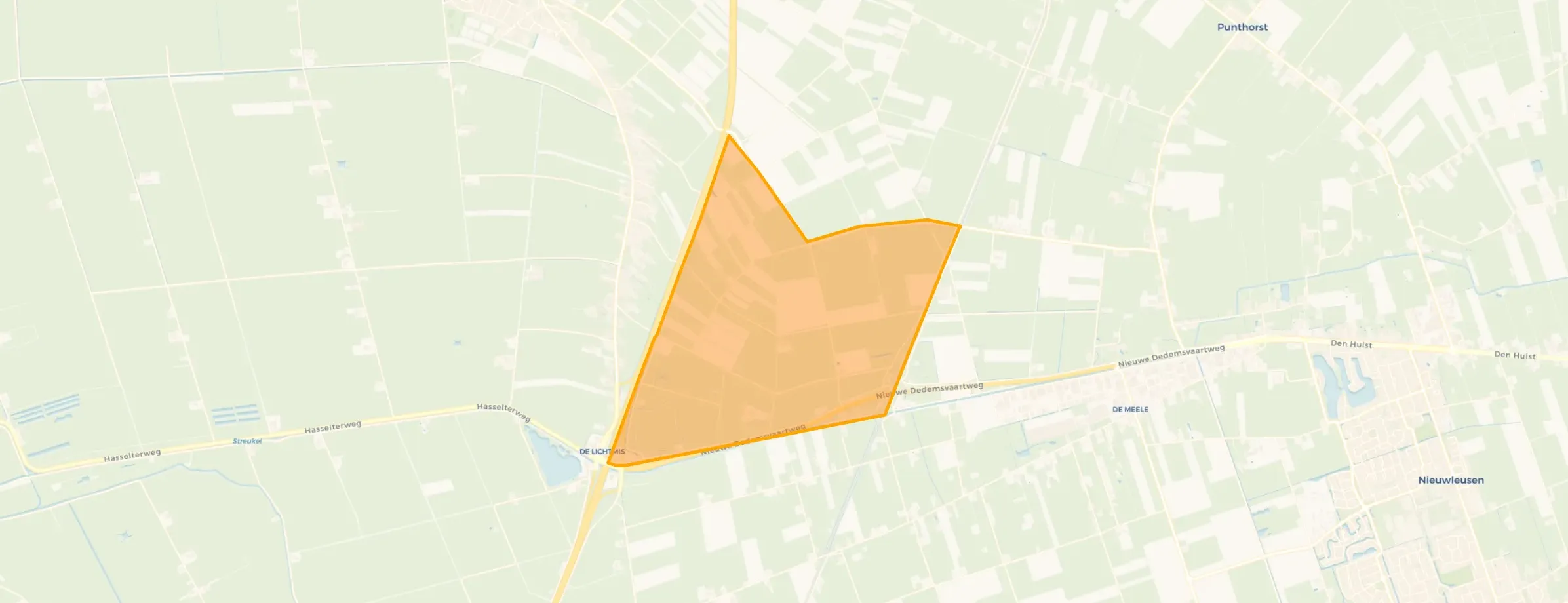 Kaart van Verspreide huizen Dedemsvaart