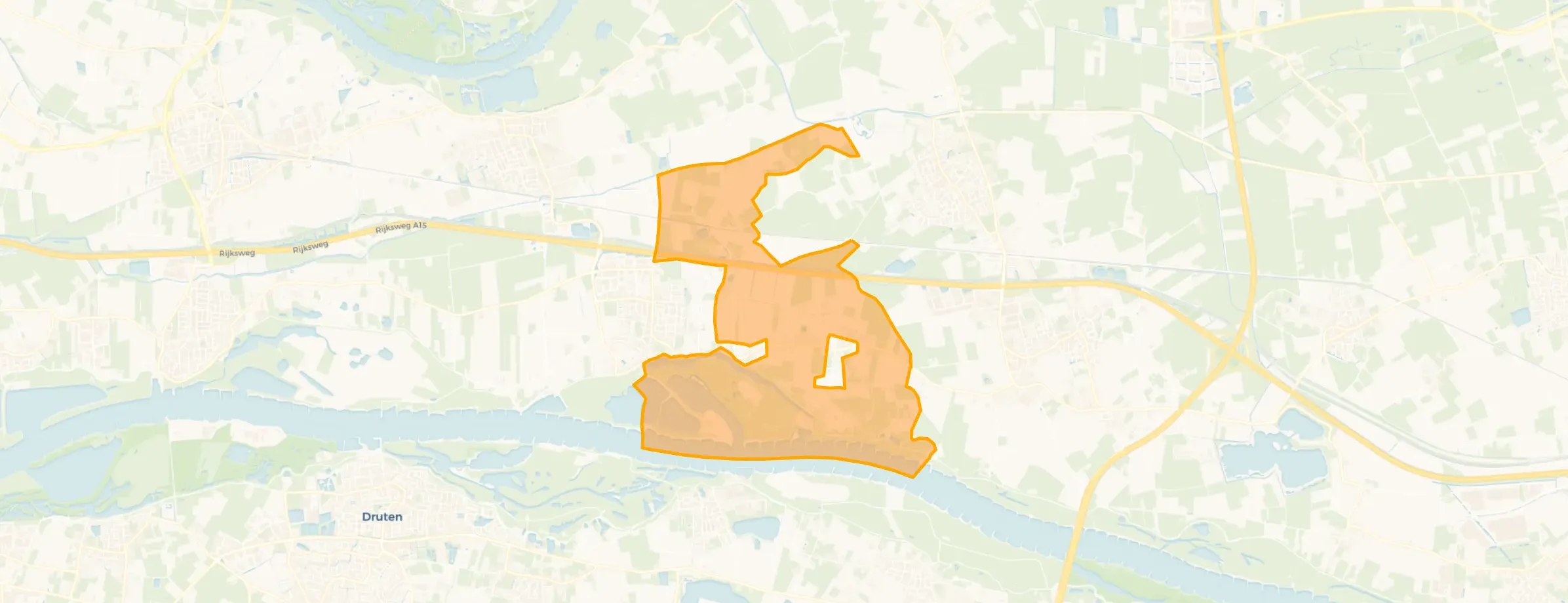Verspreide huizen Dodewaard-Oost en Wely