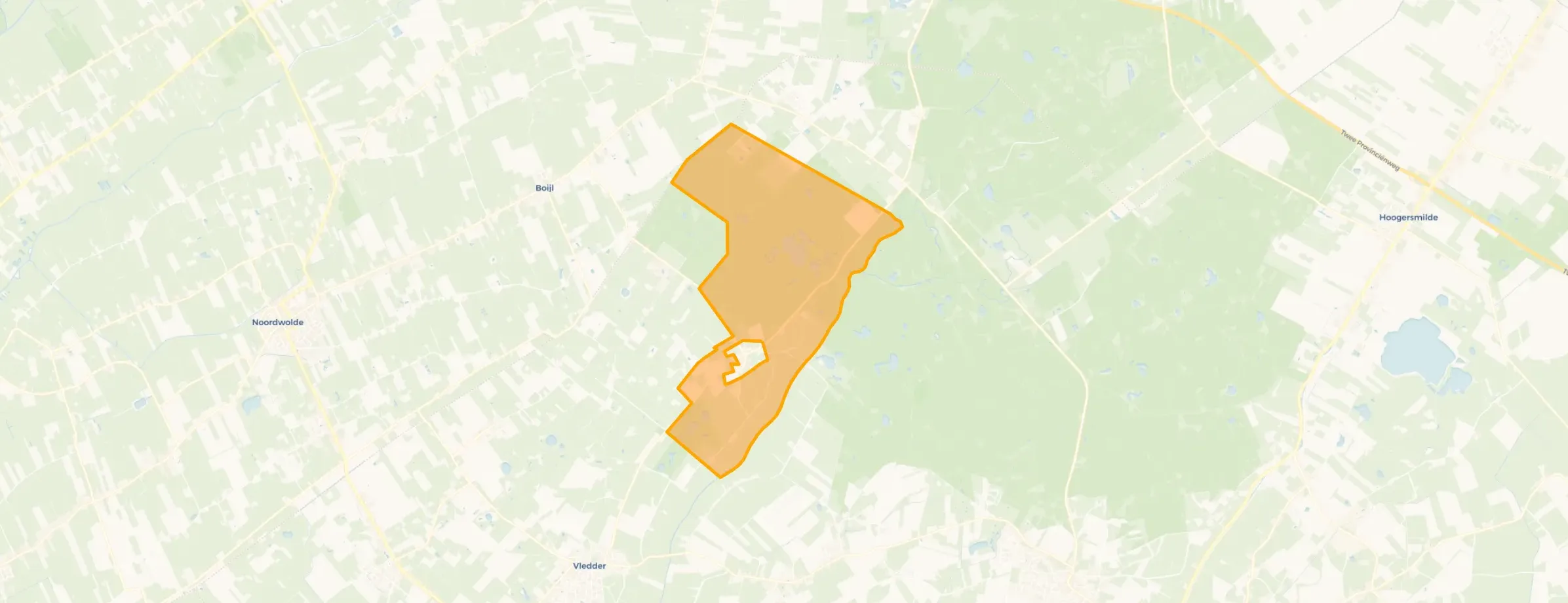 Kaart van Verspreide huizen Doldersum