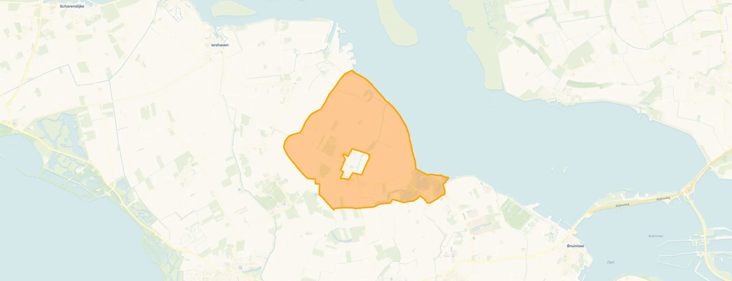 Kaart van Verspreide huizen Dreischor