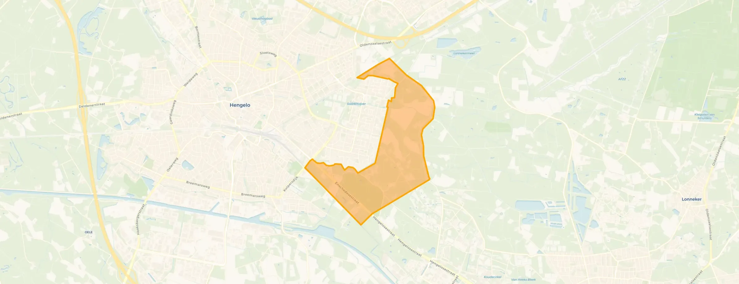 Kaart van Verspreide huizen Driene