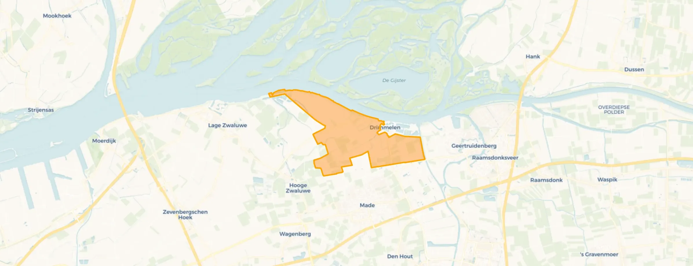 Kaart van Verspreide huizen Drimmelen