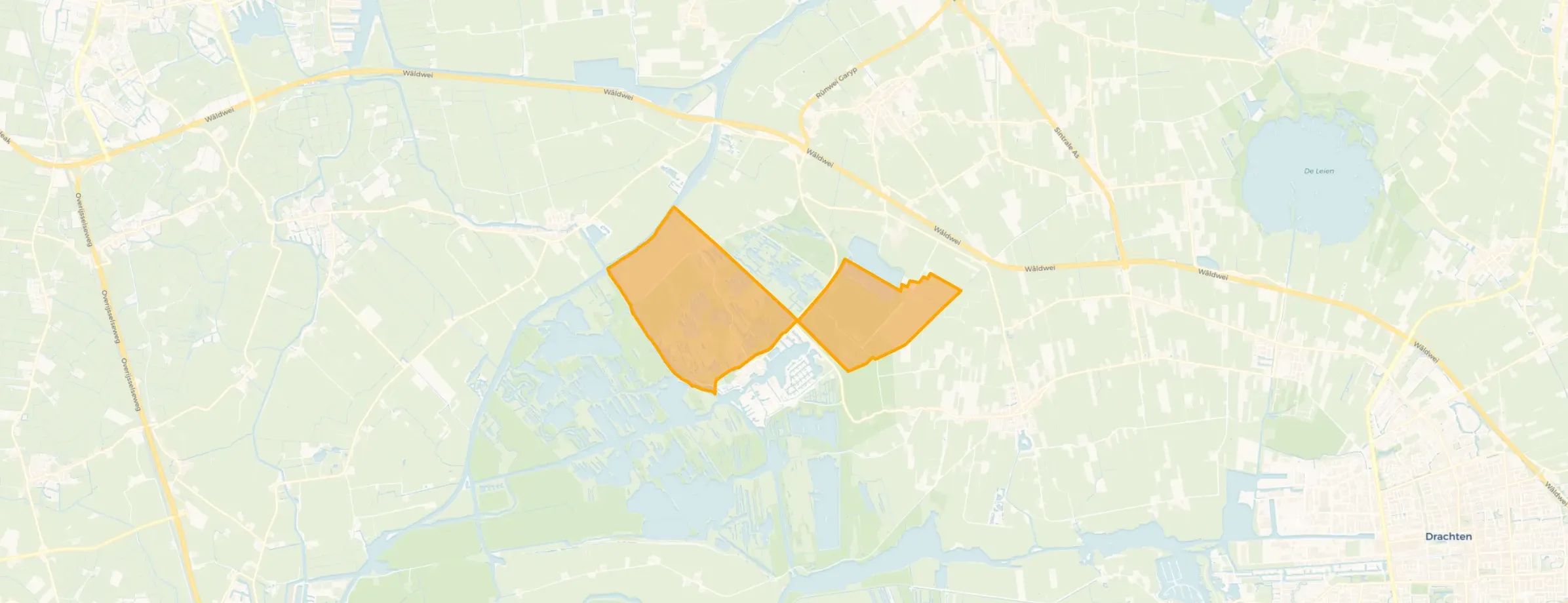 Kaart van Verspreide huizen Earnewâld