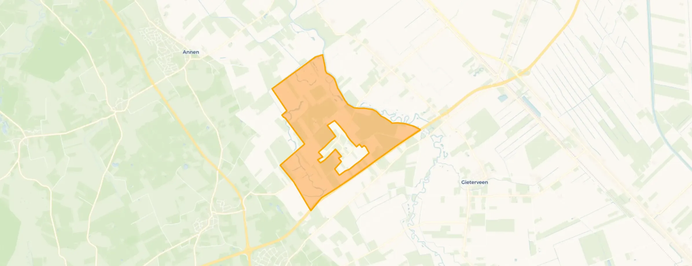 Kaart van Verspreide huizen Eexterzandvoort