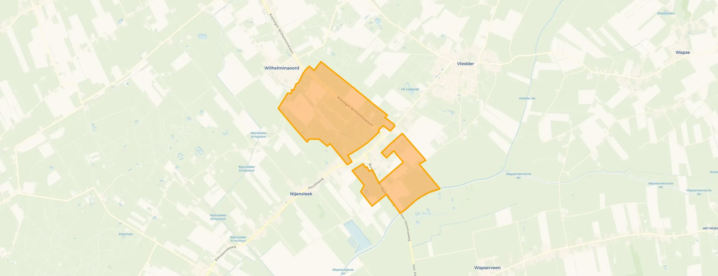 Kaart van Verspreide huizen Frederiksoord