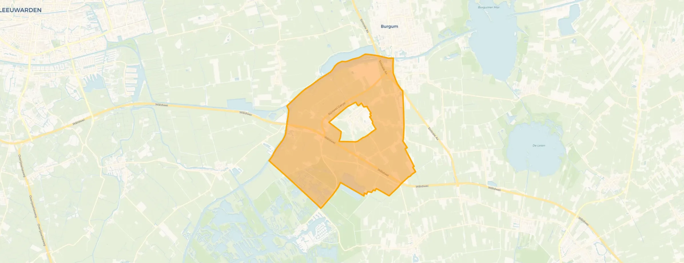 Kaart van Verspreide huizen Garyp