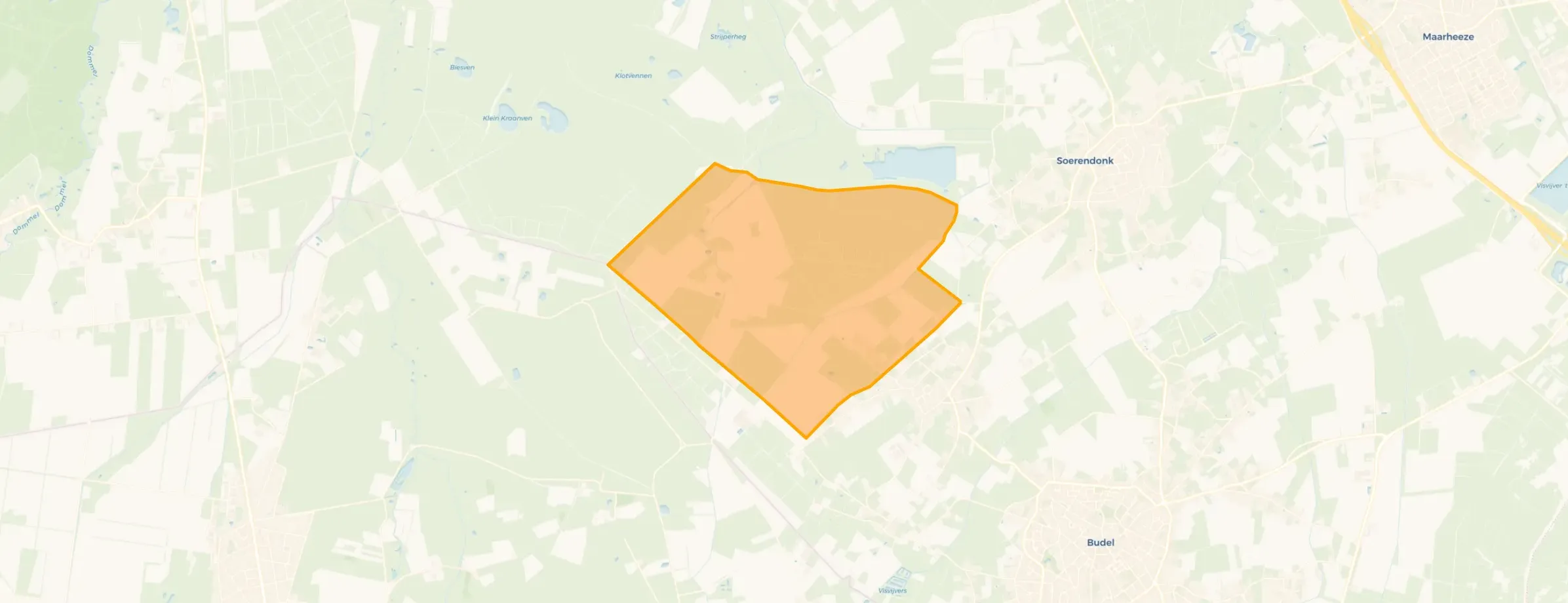 Kaart van Verspreide huizen Gastelse Hei