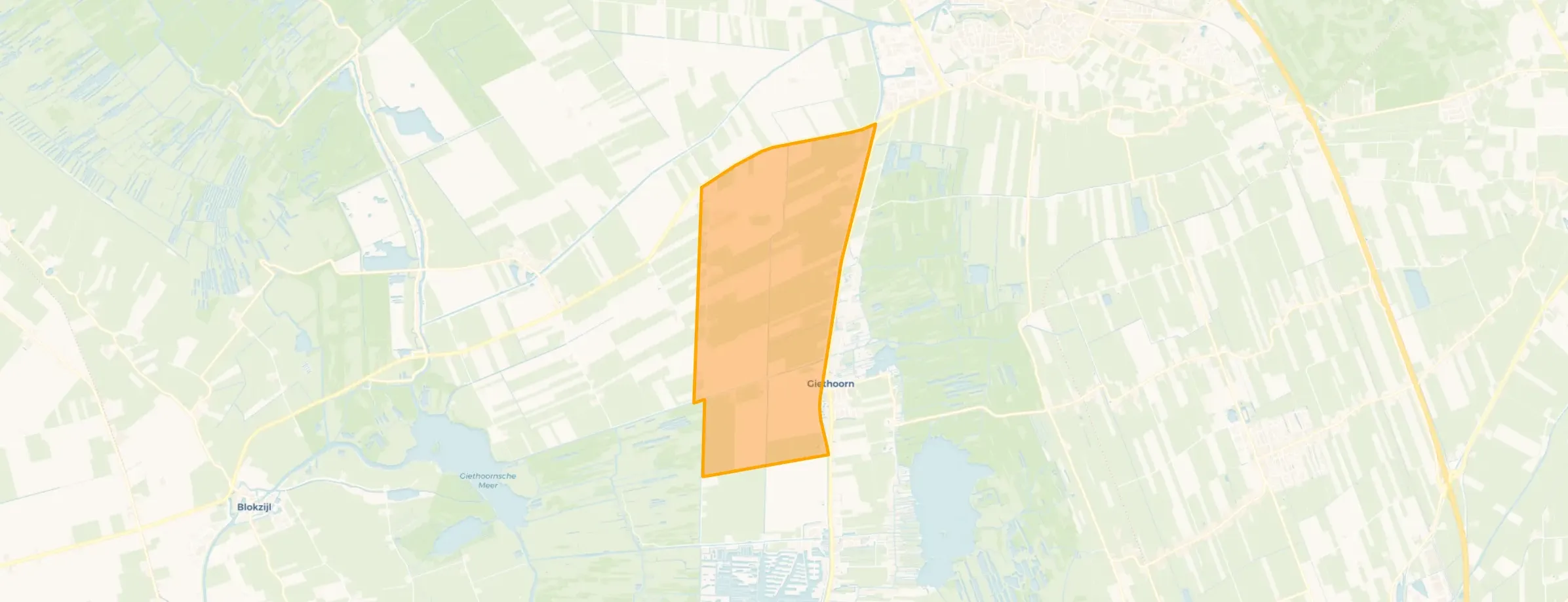 Kaart van Verspreide huizen Giethoorn-Noord