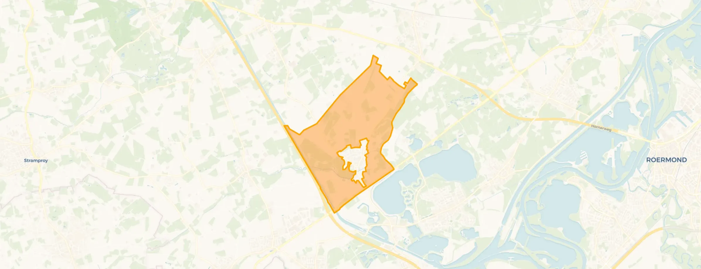 Kaart van Verspreide huizen Grathem