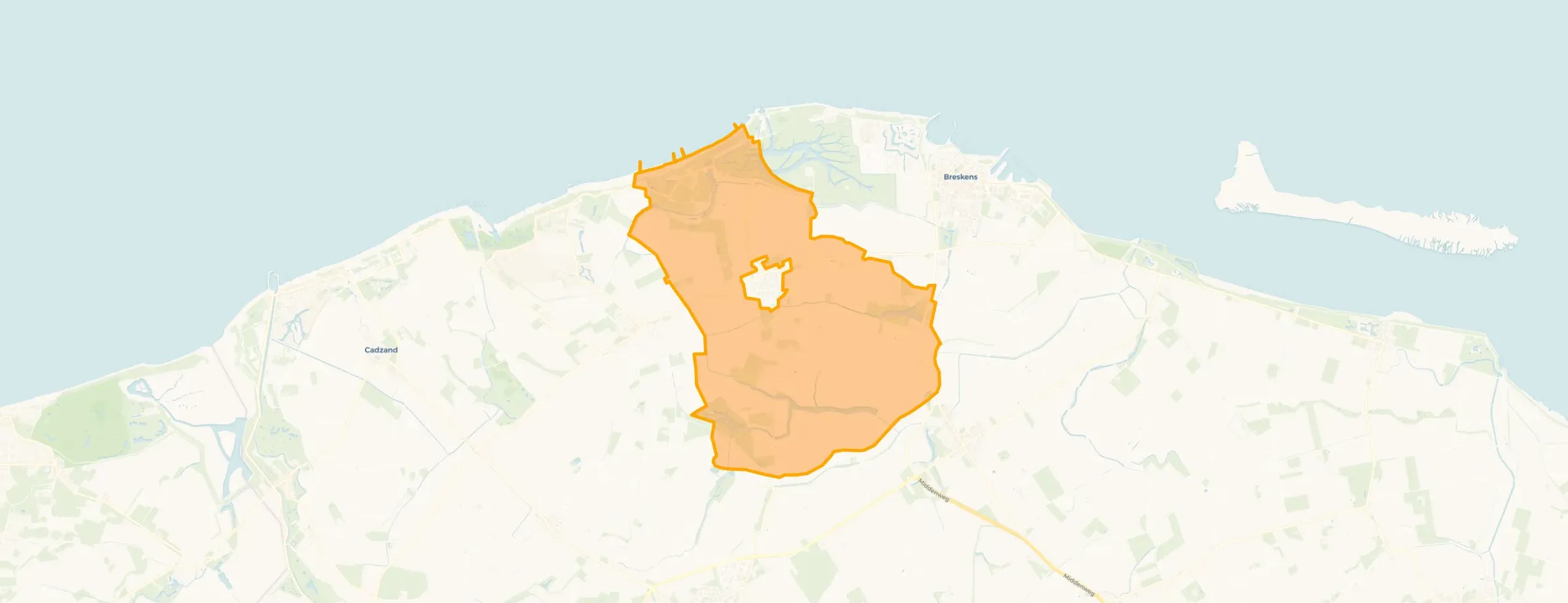 Kaart van Verspreide huizen Groede