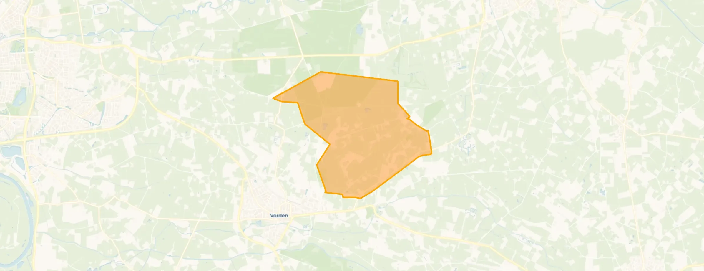 Kaart van Verspreide huizen Grote Veld